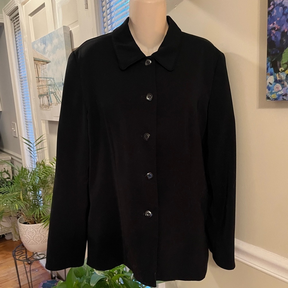Sag Harbor Black Button Up Women’s Blazer 10 - Picture 9 of 15